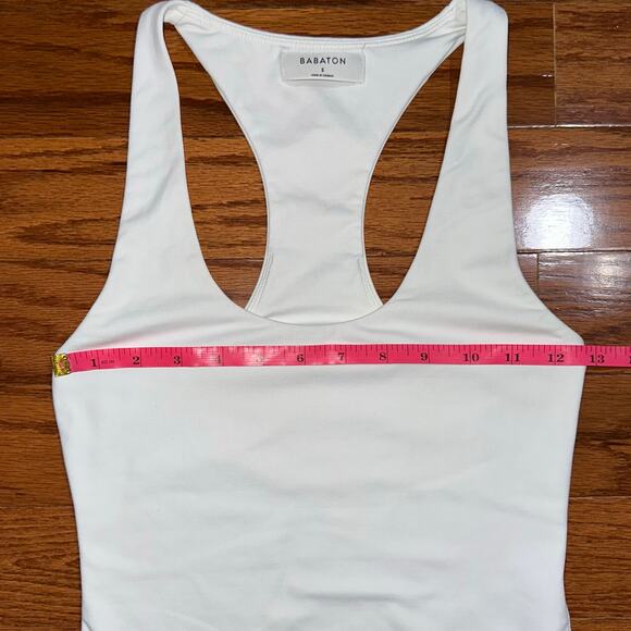Aritzia Babaton White Contour Racer Bodysuit Size Small - Picture 14 of 15